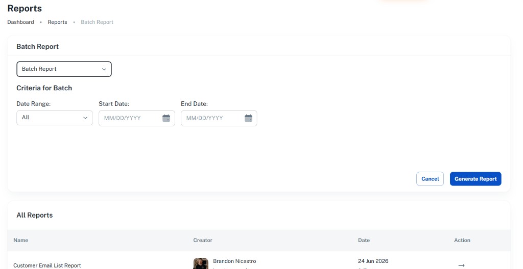 Exportable reports
